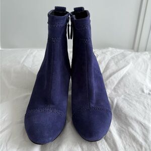 Balenciaga suede ankle boots. In purple .